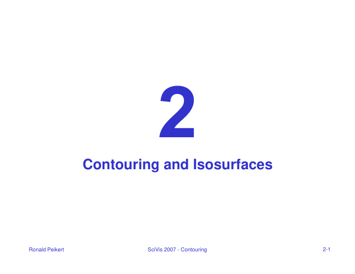contouring and isosurfaces