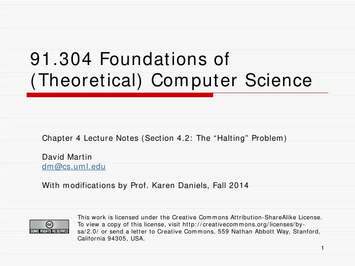 91 304 foundations of theoretical computer science