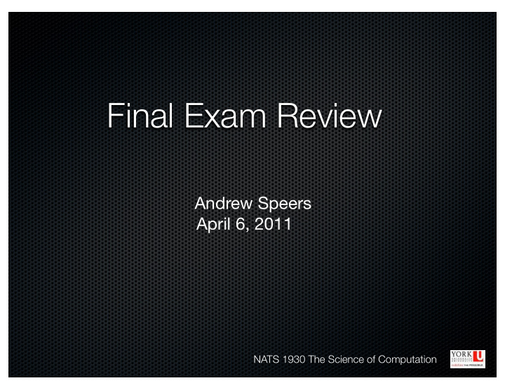 final exam review