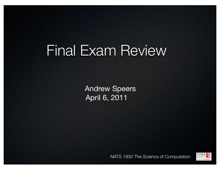 final exam review