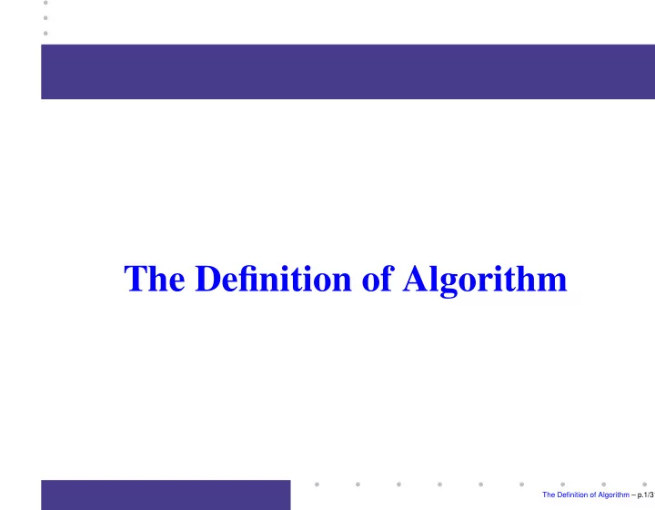the definition of algorithm