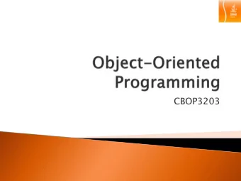 CBOP3203  Arrays  Data structures  Related data items of same type  Remain same size