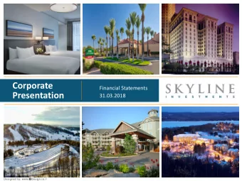 Corporate  Financial Statements  Presentation  31.03.2018  Cautionary Statement  This presentation