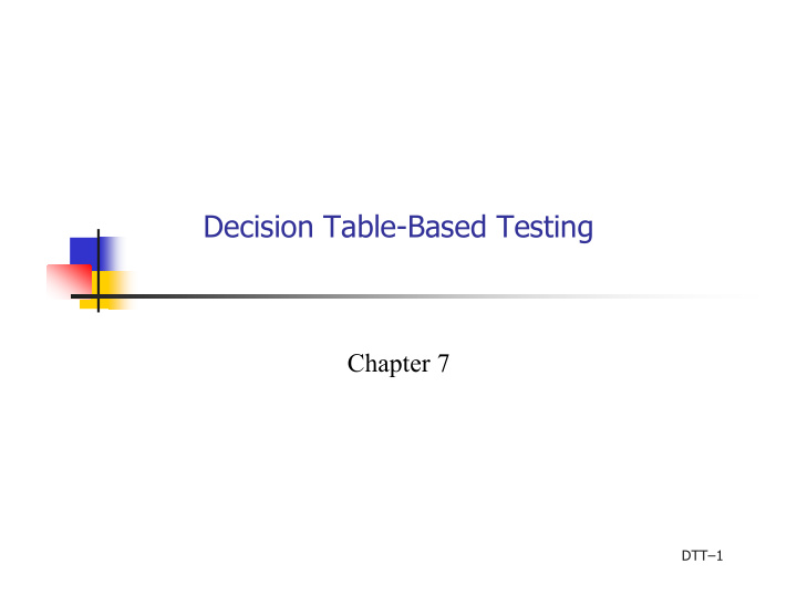 decision table based testing