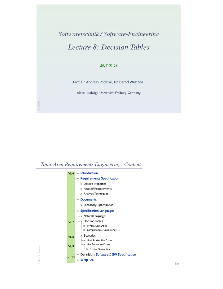 lecture 8 decision tables