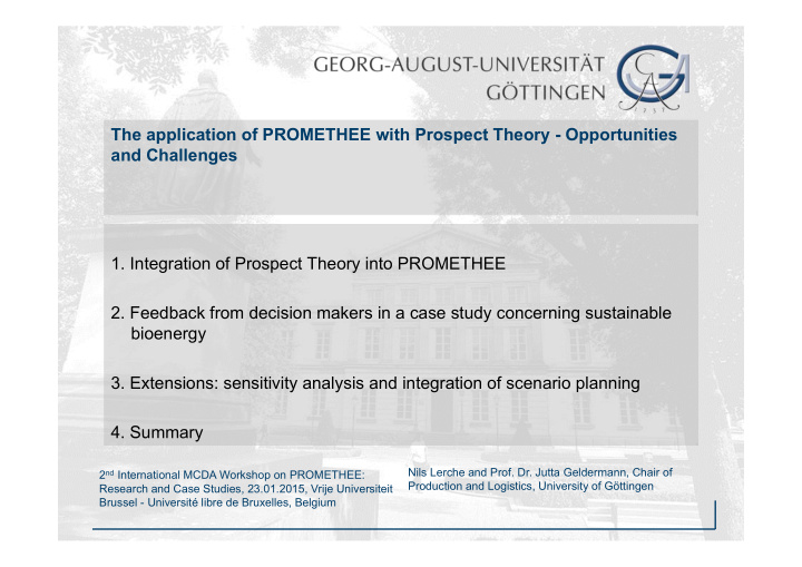 the application of promethee with prospect theory
