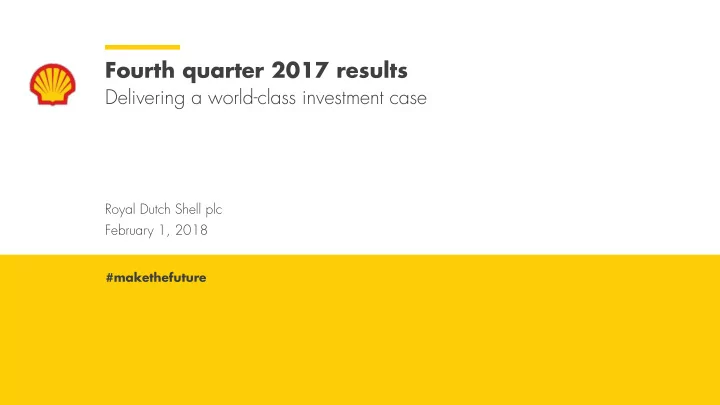 fourth quarter 2017 results