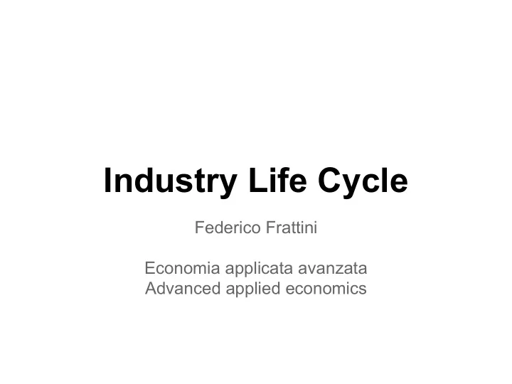 industry life cycle