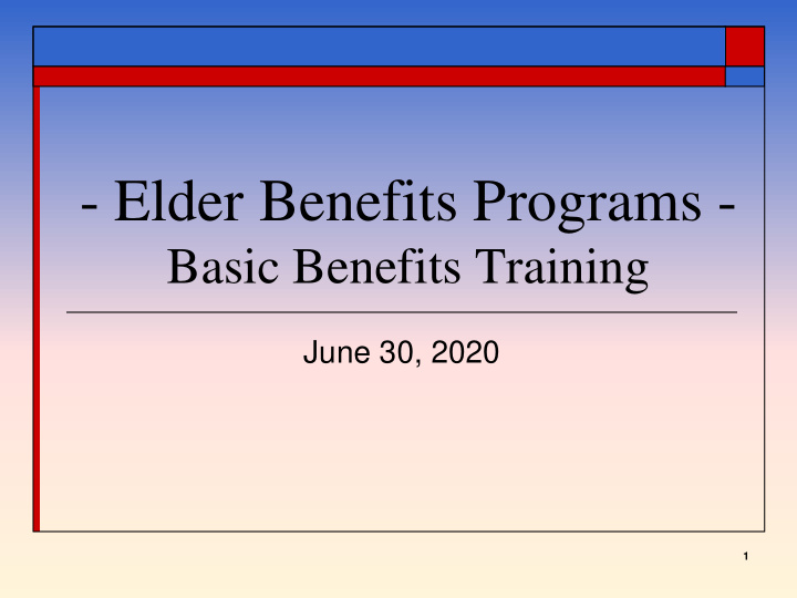 elder benefits programs