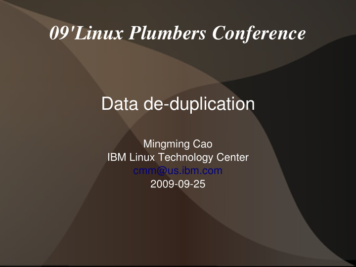09 linux plumbers conference