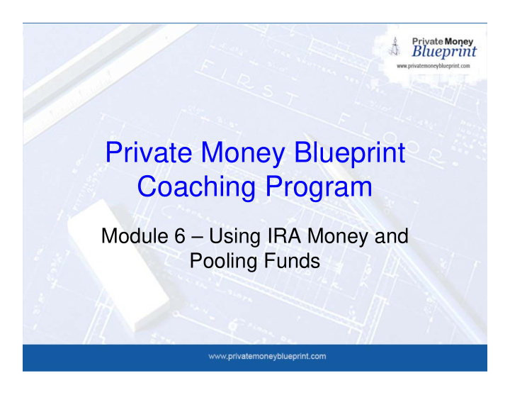 private money blueprint coaching program