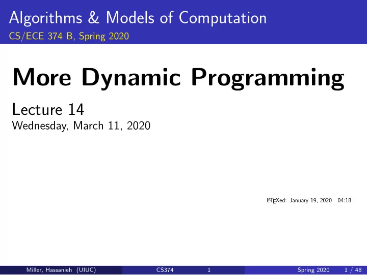 more dynamic programming