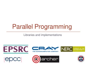Parallel Programming  Libraries and implementations  Reusing this material  This work is licensed