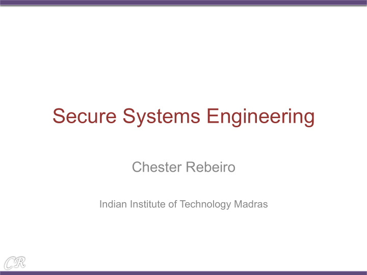secure systems engineering