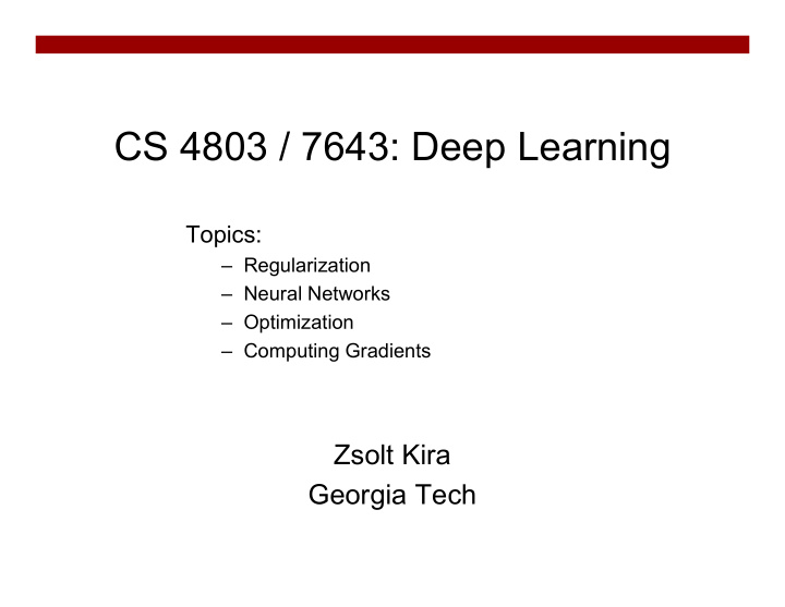 cs 4803 7643 deep learning