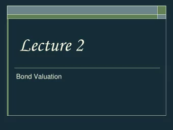 Lecture 2  Bond Valuation  Contact: Natt Koowattanatianchai  Email:    fbusnwk@ku.ac.th