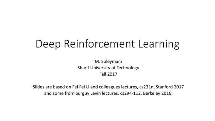 deep reinforcement learning