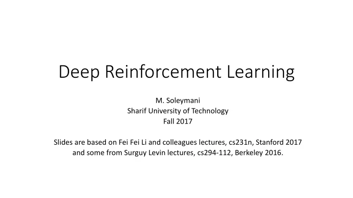 deep reinforcement learning