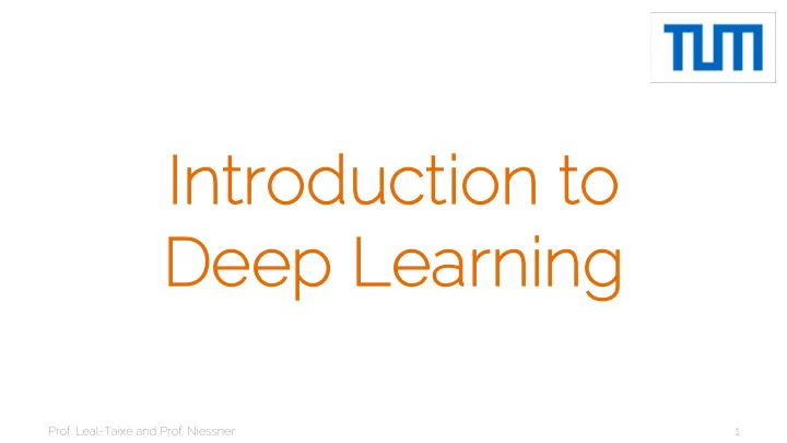 int introductio ion t n to deep deep lea earn rning