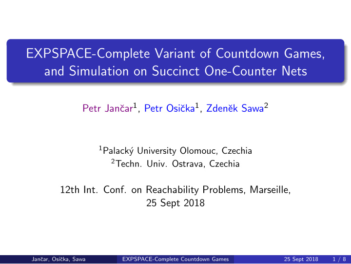 expspace complete variant of countdown games and