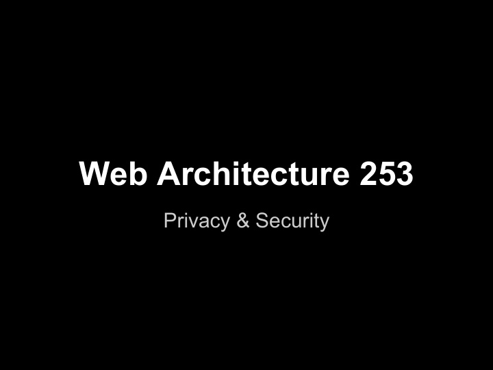 web architecture 253