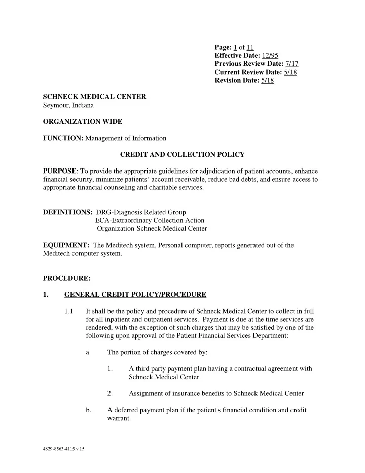 page 1 of 11 effective date 12 95 previous review date 7