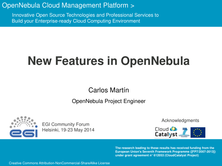 new features in opennebula