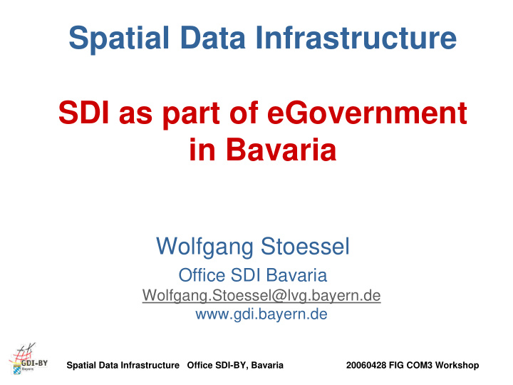 spatial data infrastructure sdi as part of egovernment in