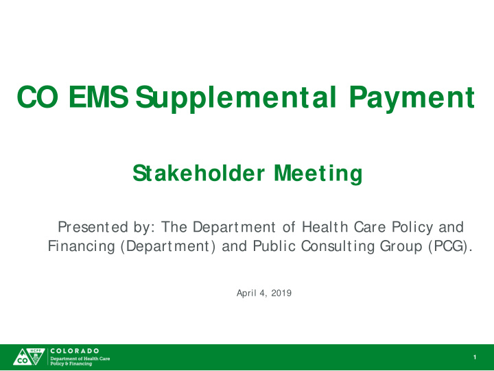 co ems supplemental payment