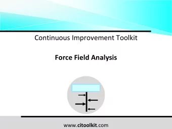 Continuous Improvement Toolkit  Force Field Analysis www. citoolkit .com  The Continuous