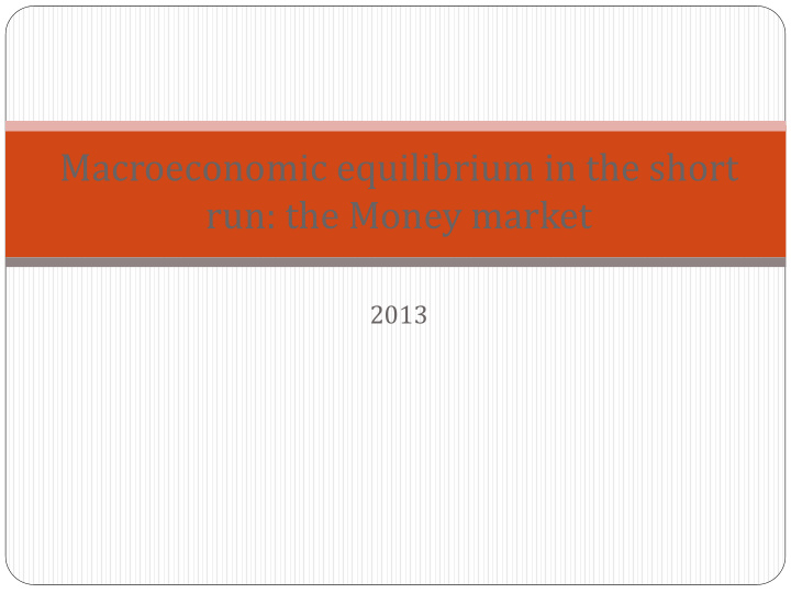 macroeconomic equilibrium in the short