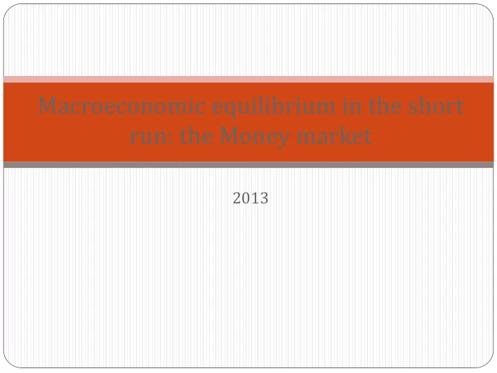 macroeconomic equilibrium in the short