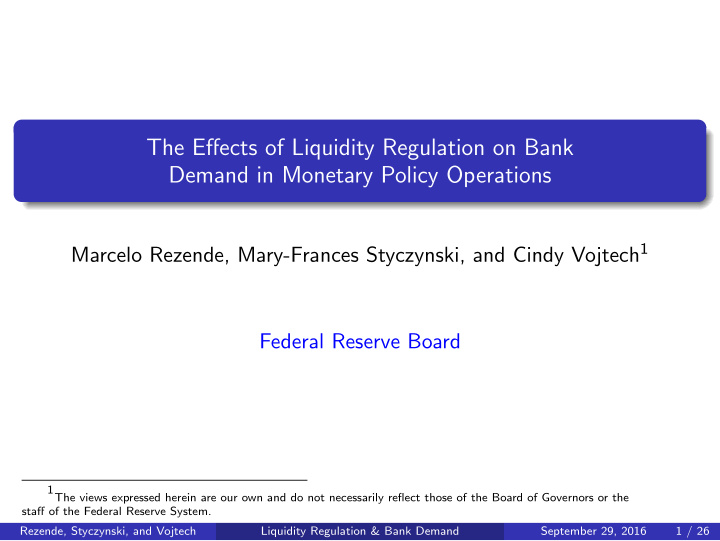 the effects of liquidity regulation on bank demand in