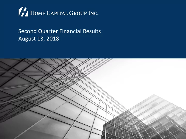 second quarter financial results