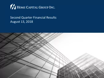 Second Quarter Financial Results  August 13, 2018  Forward-Looking Statements  From time to time