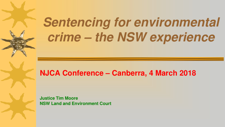 sentencing for environmental crime the nsw experience