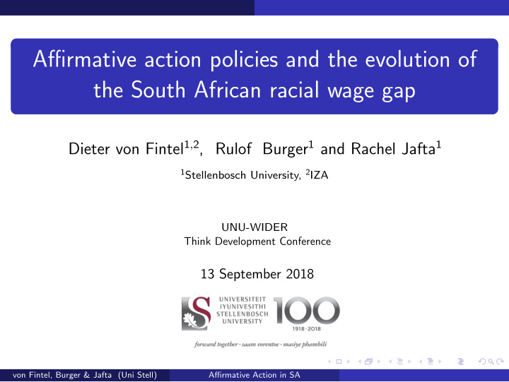 a ffi rmative action policies and the evolution of the