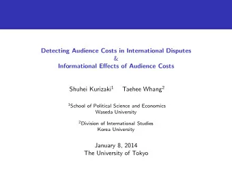Detecting Audience Costs in International Disputes  &amp;  Informational Effects of Audience Costs