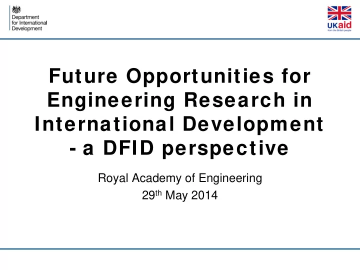 future opportunities for engineering research in