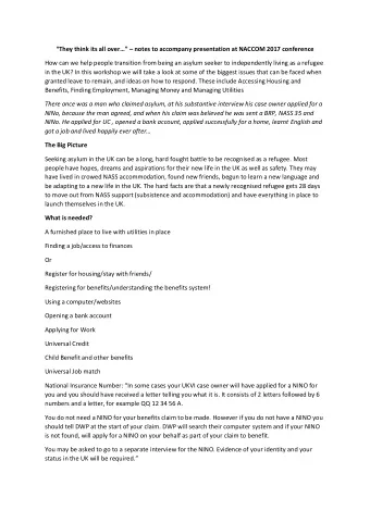 They think its all over  notes to accompany presentation at NACCOM 2017 conference  How