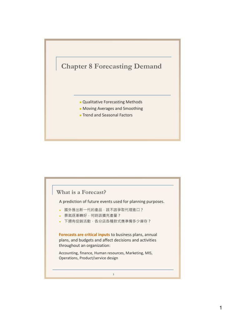 chapter 8 forecasting demand