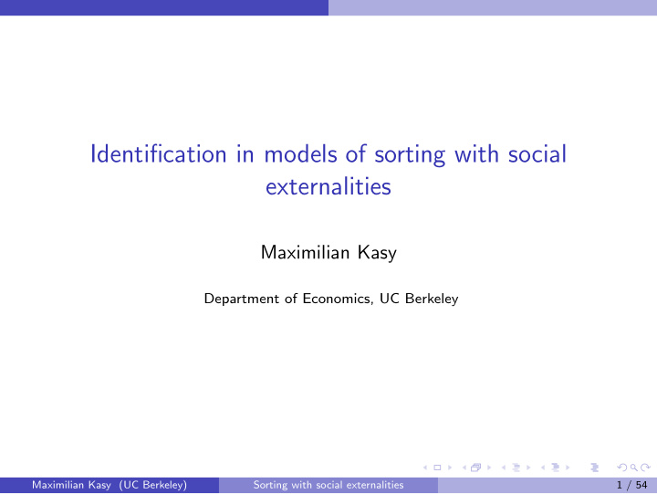 identification in models of sorting with social