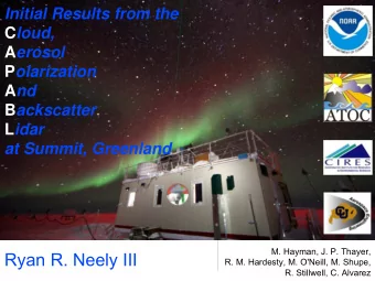 Ryan R. Neely III  R. M. Hardesty, M. O'Neill, M. Shupe,  R. Stillwell, C. Alvarez  Why did we put