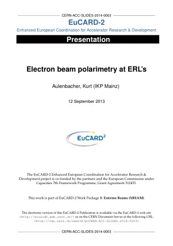 EuCARD-2  Enhanced European Coordination for Accelerator Research &amp; Development  Presentation