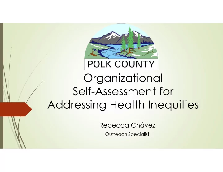 organizational self assessment for addressing health