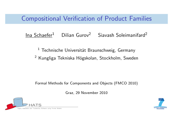 compositional verification of product families