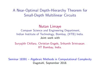 A Near-Optimal Depth-Hierarchy Theorem for  Small-Depth Multilinear Circuits  Nutan Limaye  Compuer