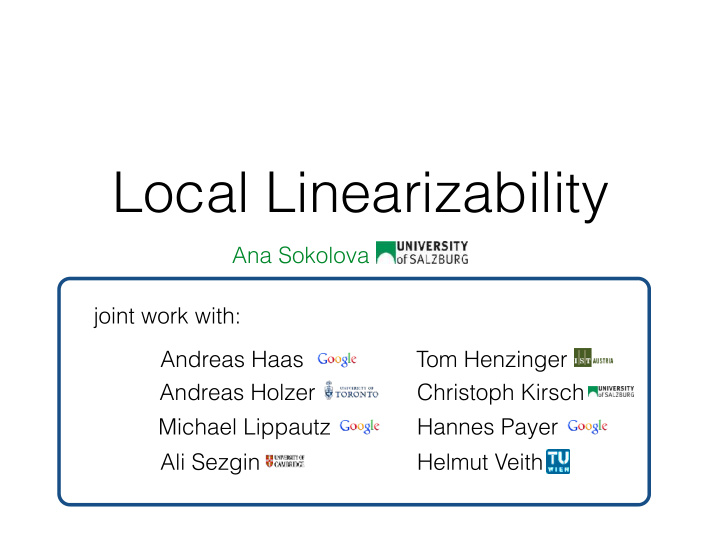 local linearizability