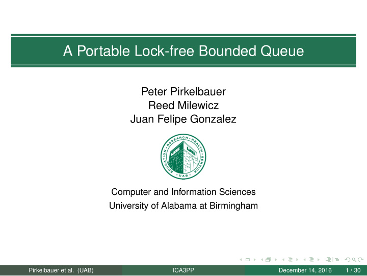 a portable lock free bounded queue