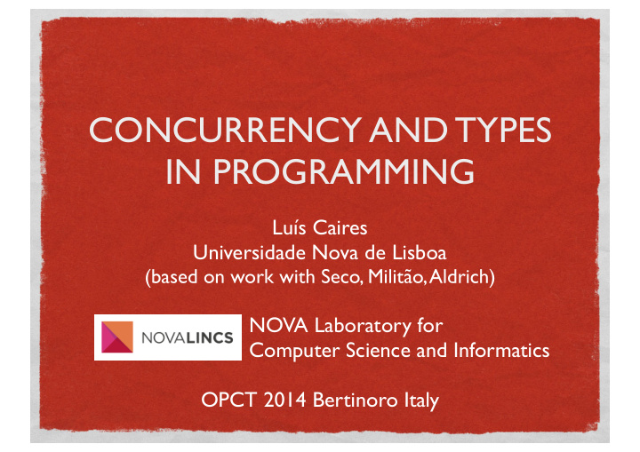 concurrency and types in programming